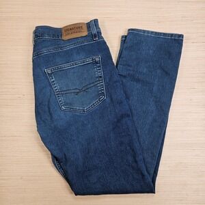 Levi Strauss Signature Jeans Mens 32x32 Fits 32x30 Blue Regular Taper Denim READ